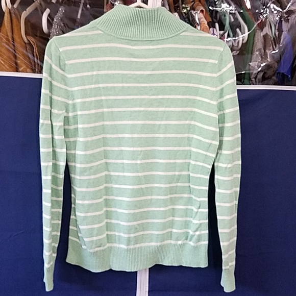 Green Striped Vineyard Vines Zip Sweater - Picture 5 of 6